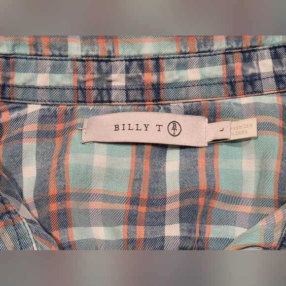 Billy T Patch Pocket Plaid Shirt Size Large - Picture 6 of 7